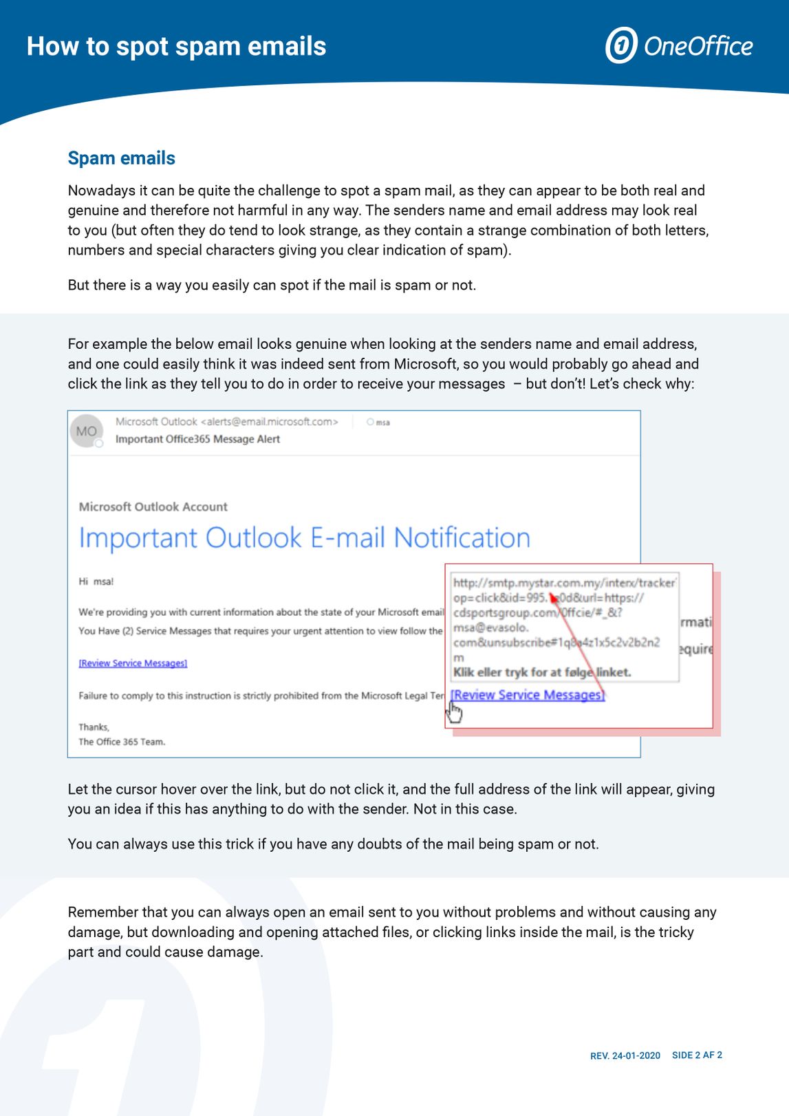 How to spot spam emails by OneOffice