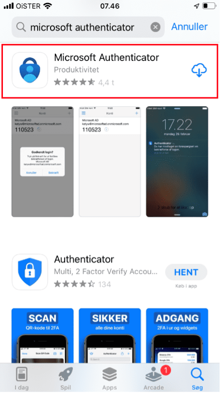 Vejledning i opsætning af Multi Factor Authentication på din iPhone - billede 1